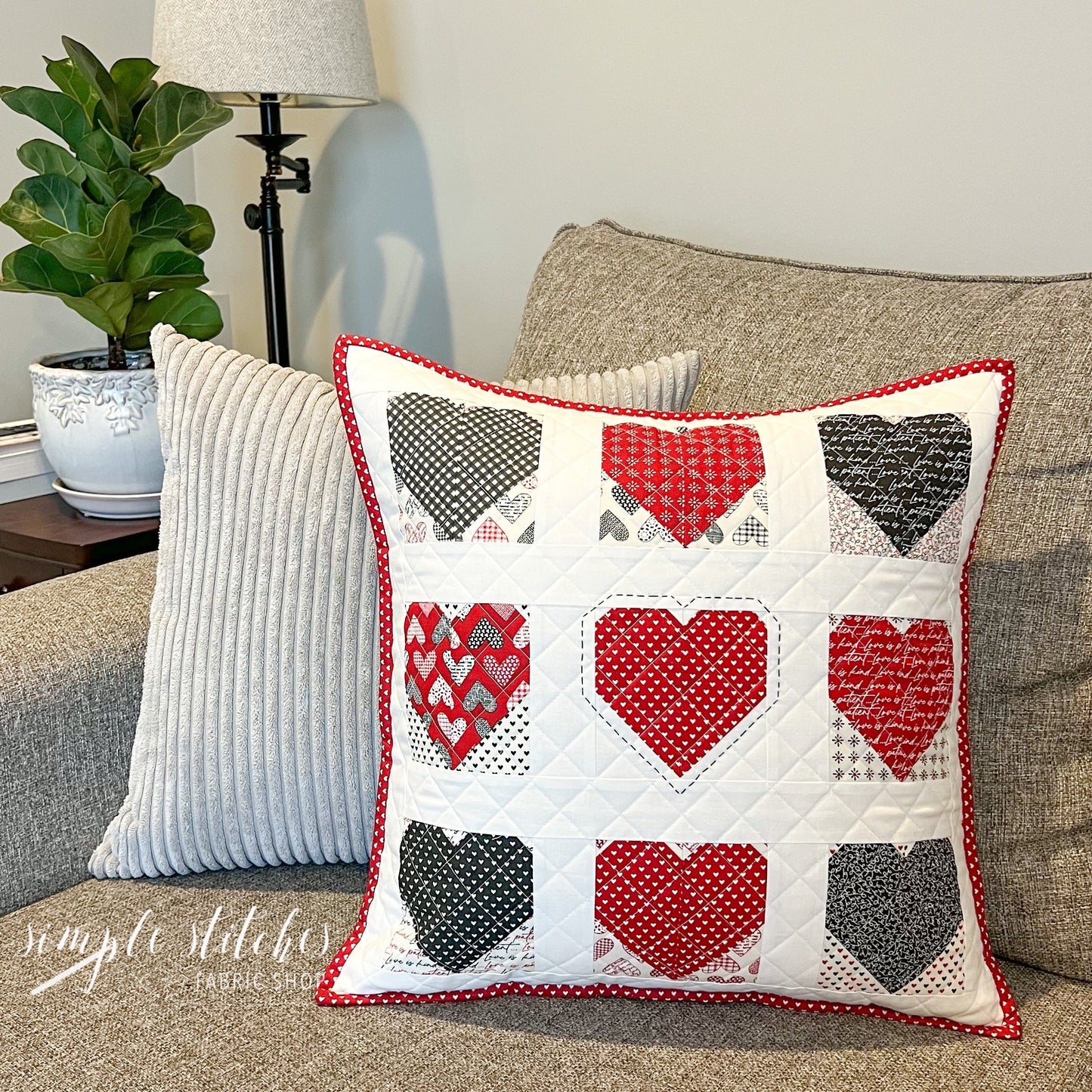 Flirty Hearts Pillow Pattern