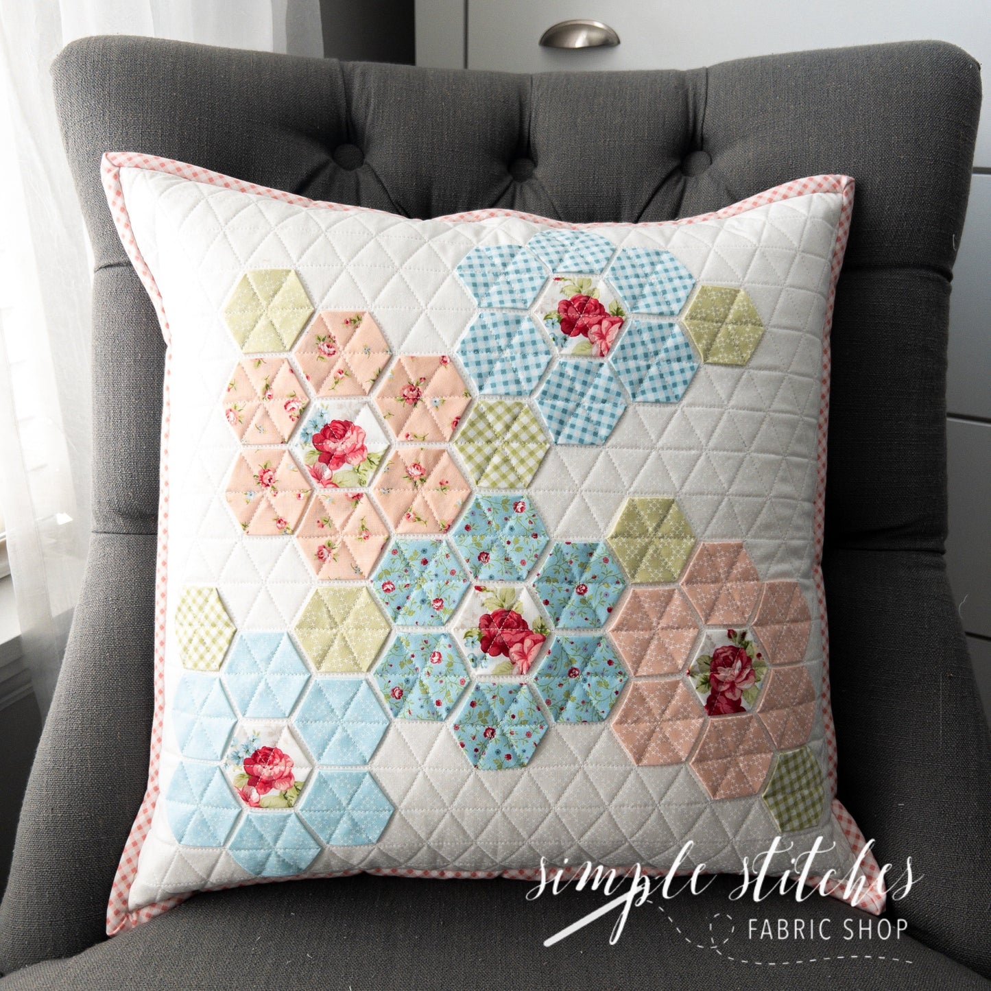 Floral Hexie Pillow Pattern