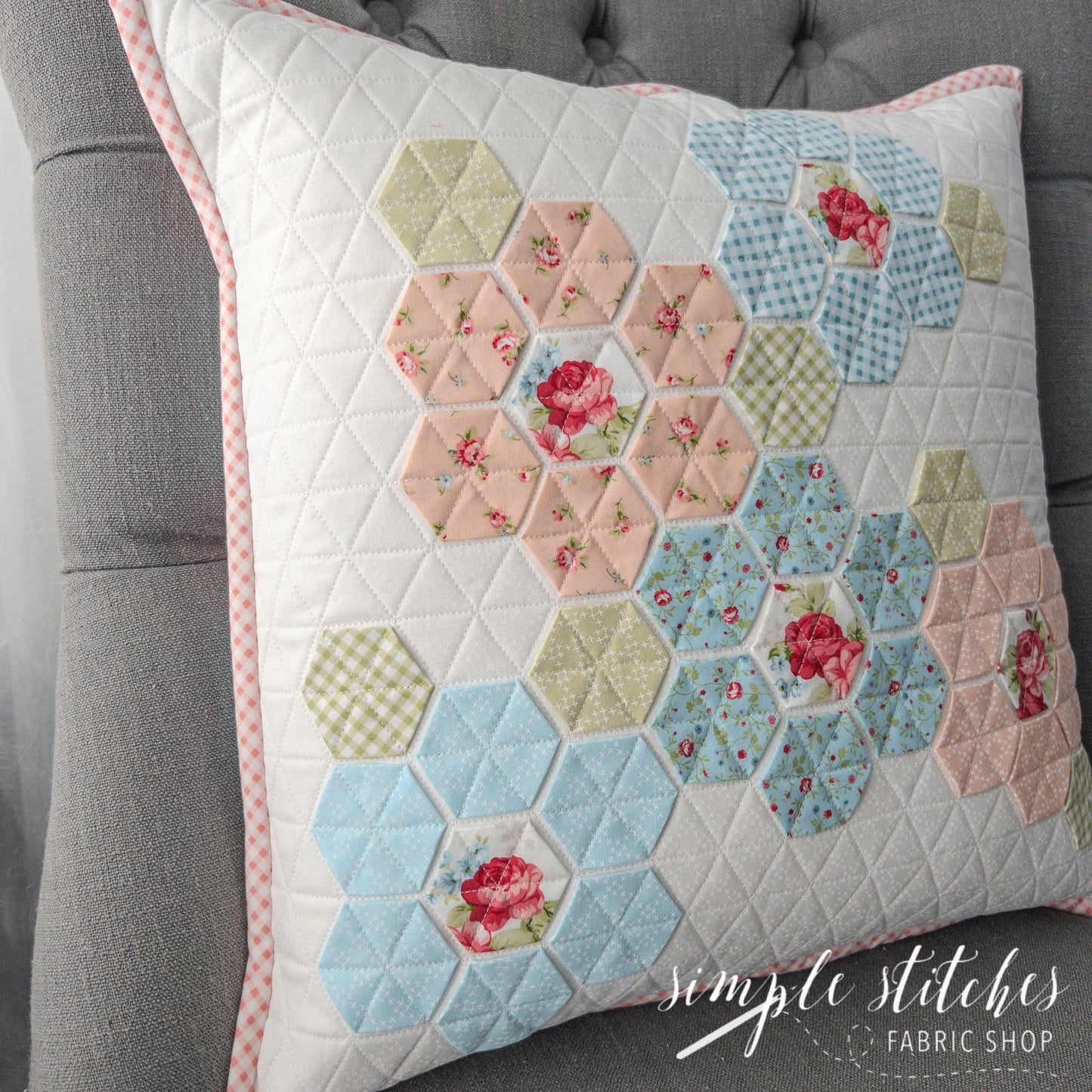 Floral Hexie Pillow Pattern