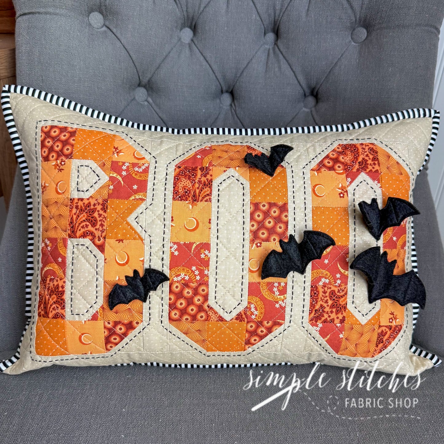 Bats & Boo Pillow